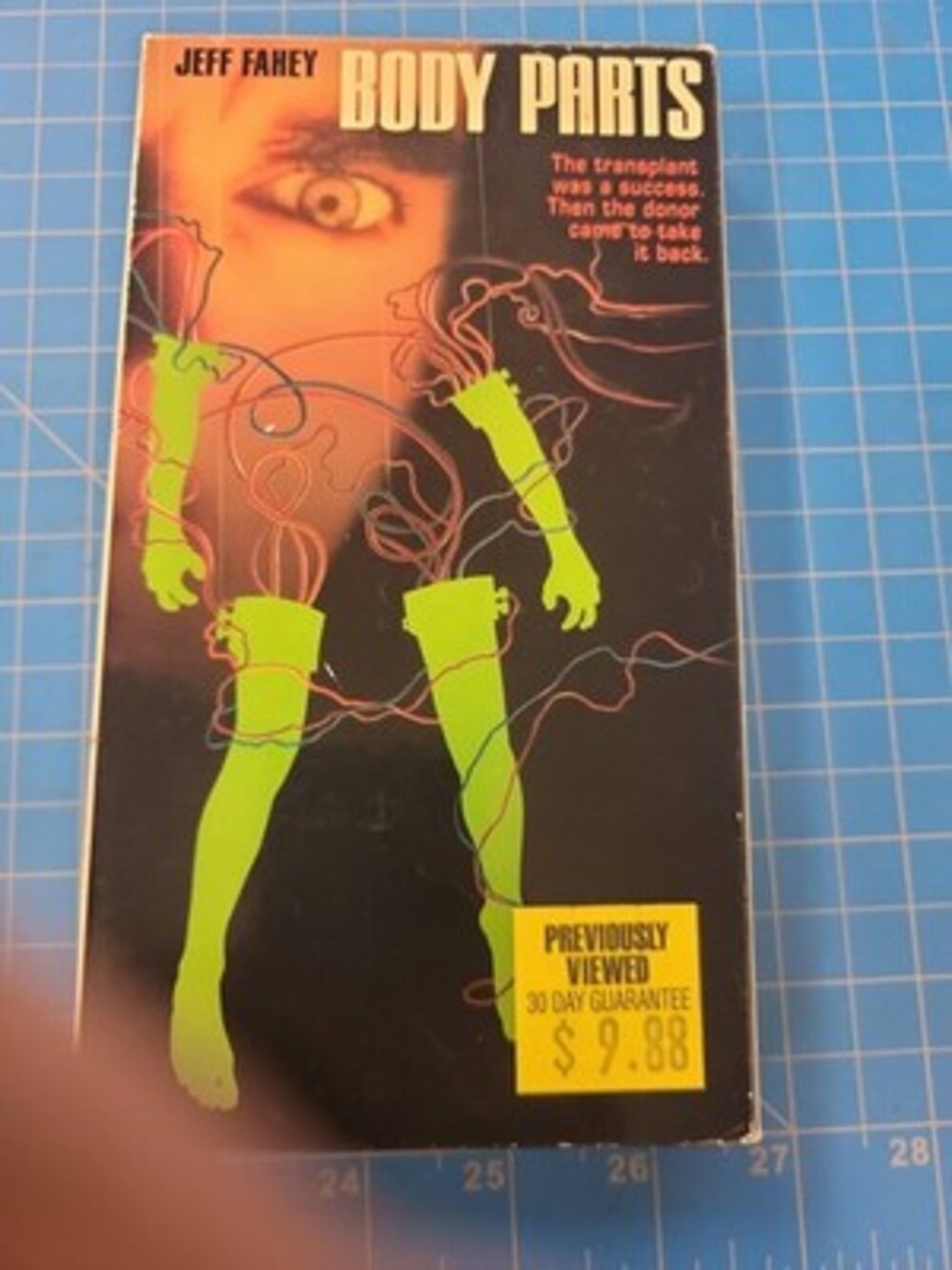 Body Parts VHS Jeff Fahey 1991 Horror Movie Paramount Pictures Tape Film